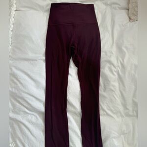 Lululemon burgundy align leggings size 2